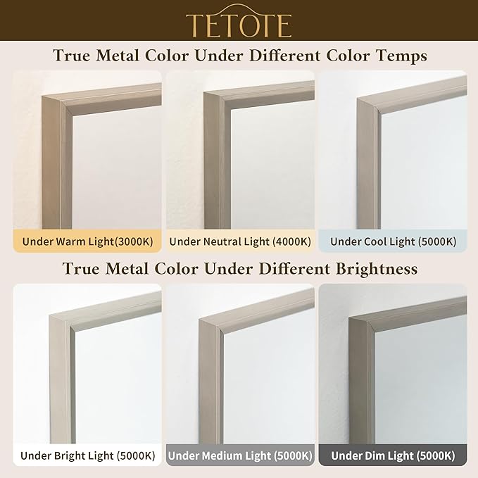 TETOTE Brushed Nickel Mirror for Bathroom Sink 30" x 36" Beveled Frame Brushed Nickel Vanity Rectangle Mirror for Bathroom Wall, Modern Farmhouse, Tempered Glass, Shatterproof, Stronger Frame