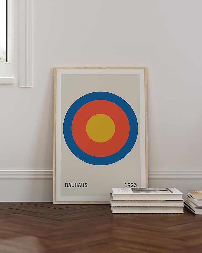 HAUS AND HUES Bauhaus Poster – Colorful Geometric Wall Art, Abstract Circle Print, Contemporary Decor for Living Room (Unframed 24x36)