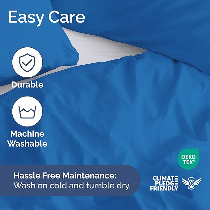 Duvet Cover Twin/Twin XL Size - Extra Soft Twin/Twin XL Size Duvet Cover - Breathable, Easy Care and Fade Free with Zipper Closures & Ties - 68" x 90" Inches - (Royal Blue) Comforter Not Included