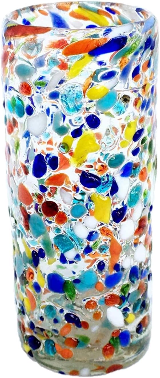 Confetti Rocks 2 oz Tequila Shot Glasses (set of 6), Recycled Glass, Lead-free, Toxin-Free (Shot)