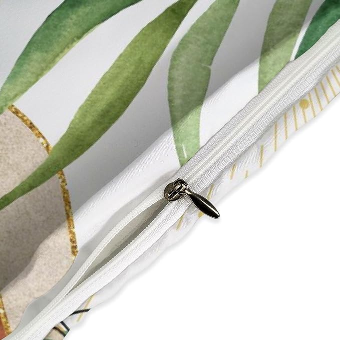 Boho Sunrise Bedding Set,Mid Century Aesthetic Tropical Palm Leaves Abstract Minimalist Comforter Set with Pillowcase for Bedroom Bed Decor，Twin 86"x70"