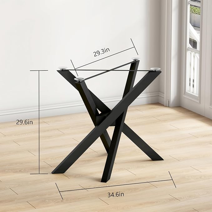 FUSHIAIPTC 30 Inch Metal Table Legs, Heavy Duty Desk Legs Holds 1000lbs Combinatorial Dining Table Legs for Wood, Glass, Marble Tabletop, Table Base Come in a Golden Ratio Design