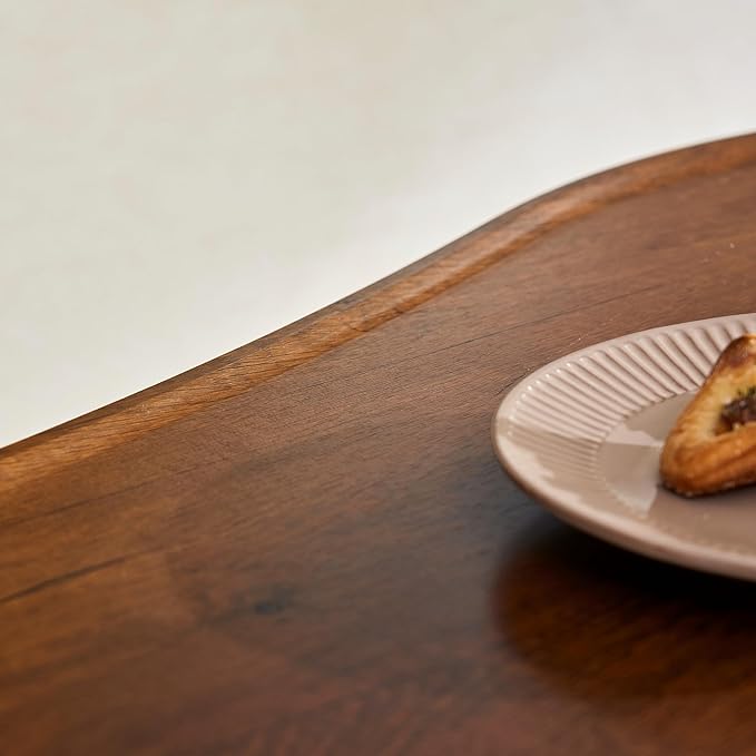 Saint Mossi Modern Coffee Table for Living Room, Mid-Century Mango Shaped Wood Coffee Table, 2-Tier Center Table for Small Space, Walnut Board, D47xW23.6xH15, Espresso