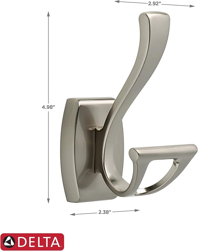 Delta Dansant Bath Towel/Robe Hooks, Bath Hardware Accessory in Brushed Nickel (2-Pack)