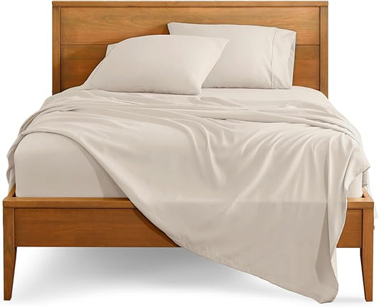 Bare Home California King Sheet Set - 1800 Ultra-Soft Microfiber Cal King Bed Sheets - Double Brushed - Deep Pockets - Easy Fit - 4 Piece Set - Bed Sheets (California King, Wheat)