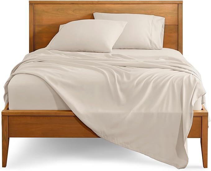 Bare Home Full XL Sheet Set - 1800 Ultra-Soft Microfiber Full Extra Long Bed Sheets - Double Brushed - Deep Pockets - Easy Fit - 4 Piece Set - Bedding Sheets & Pillowcases (Full XL, Wheat)