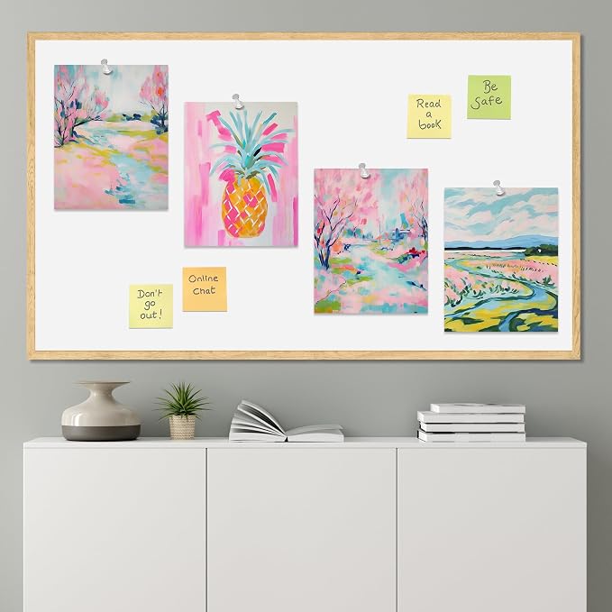 SIGNWIN Adhesive Canvas Poster Vibrant Landscape and Pineapple Colorful Preppy Room Decor Pink Decor Digital Art Modern Art Decorative Multicolor Scenic for Bedroom - 12"x16"x4
