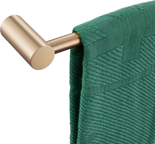 KOKOSIRI Towel Bars Champagne Bronze for Bathroom Wall Mounted 36-Inch Bath Towel Holder Single Rod Stainless Steel Bathroom Hardware, B4007CPG-L36