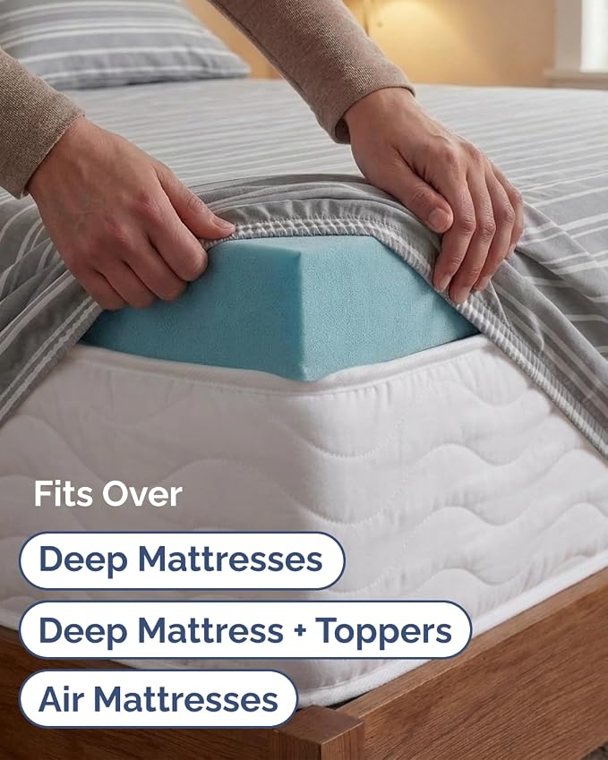 Extra Deep Twin XL Sheet Set - 4 Piece College Dorm Bed Sheets Set with Extra Deep Pockets - Ultra-Soft, Comfy & Breathable Bedding for Women, Men, Kids & Teens - Wrinkle & Fade Free - Grey Stripes 3