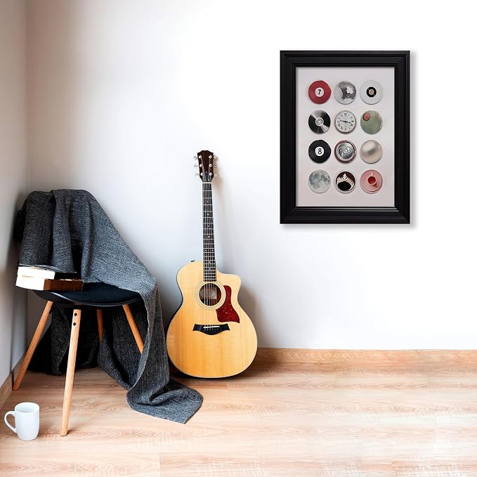 Disco Lucky 8 Ball Poster Trendy Music Record Aesthetic Wall Art Modern Preppy Cool 7 Ball Prints Bar Cart Wall Decor for Living Room 012X16 inch Vintage Framed