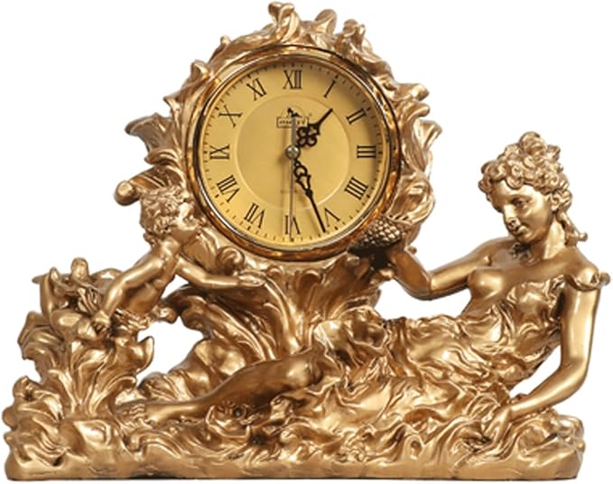 Desk Clock Desk Clock Living Room Home Desk Clock Desk Clock Clock Ornaments Alarm Clock Desktop Bedroom Beauty Desk Clock Suitable Home Bedroom Decor (Color : E)