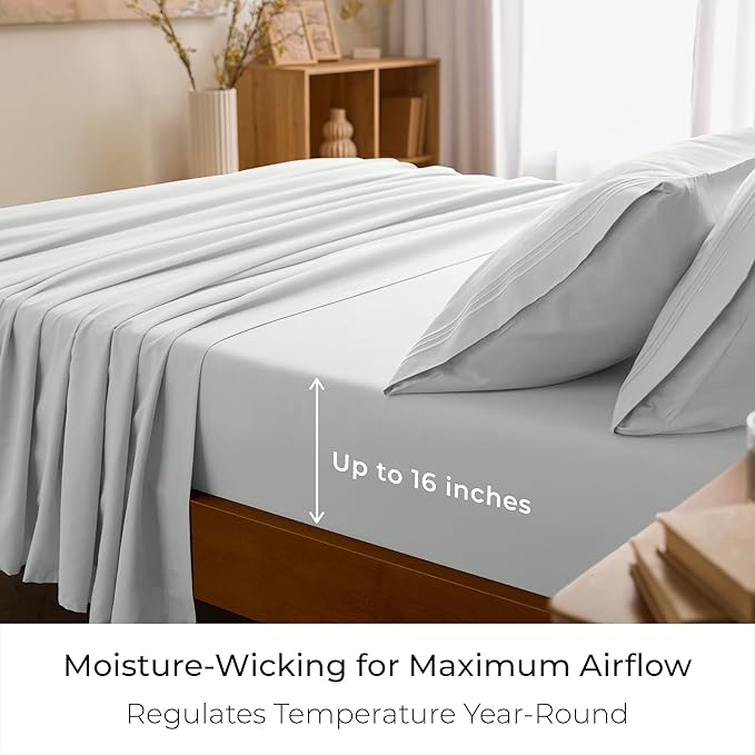 Mellanni Twin Sheets Set - 3 PC Iconic Collection Bedding - Hotel Luxury, Extra Soft, Cooling Bed Sheets - Wrinkle, Fade, Stain Resistant (Twin, Ivory)