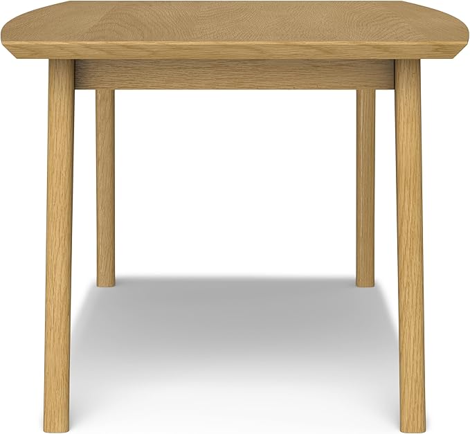 SIMPLIHOME Draper Dining Table - 66 inch Wide Solid Oak Veneer Rectangular Table, Mid-Century Modern Style for Dining Room or Kitchen with Tapered Legs and Spacious Surface, Seats 6