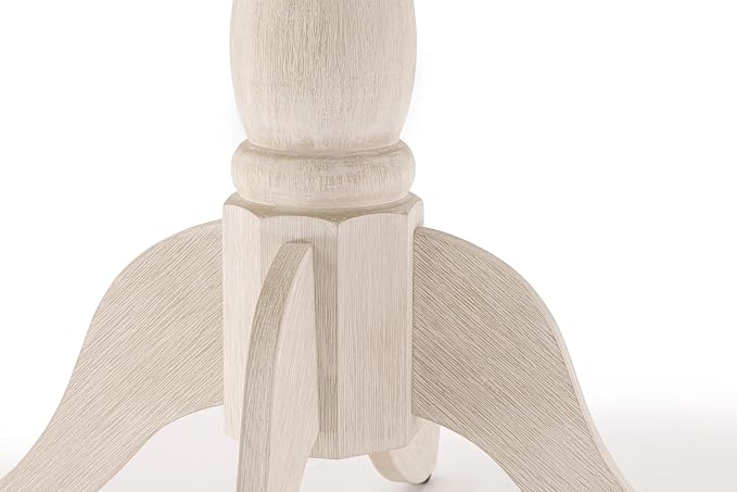 East West Furniture AMT-ABC-TP Antique Modern Kitchen Table - a Round Dining Table Top with Pedestal Base, 36x36 Inch, Butter Cream