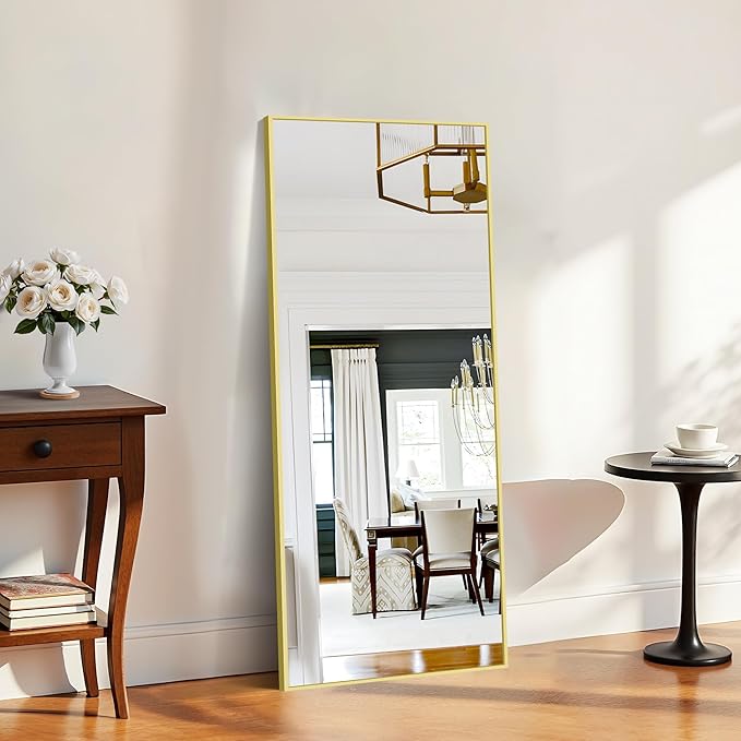 KOCUUY Large Gold Bathroom Mirror, 60"x24" Rectangle Bathroom Mirror for Wall, HD Tempered Glass, Anti-Rust Frame, Modern Design for Bathroom, Bedroom, Living Room, Entryway