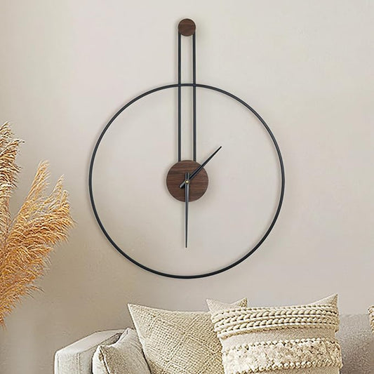 Modern Wall Clock Large Wall Clocks with Walnut Dial Silent Non-Ticking for Living Room Home Decor Bedroom Kitchen Office