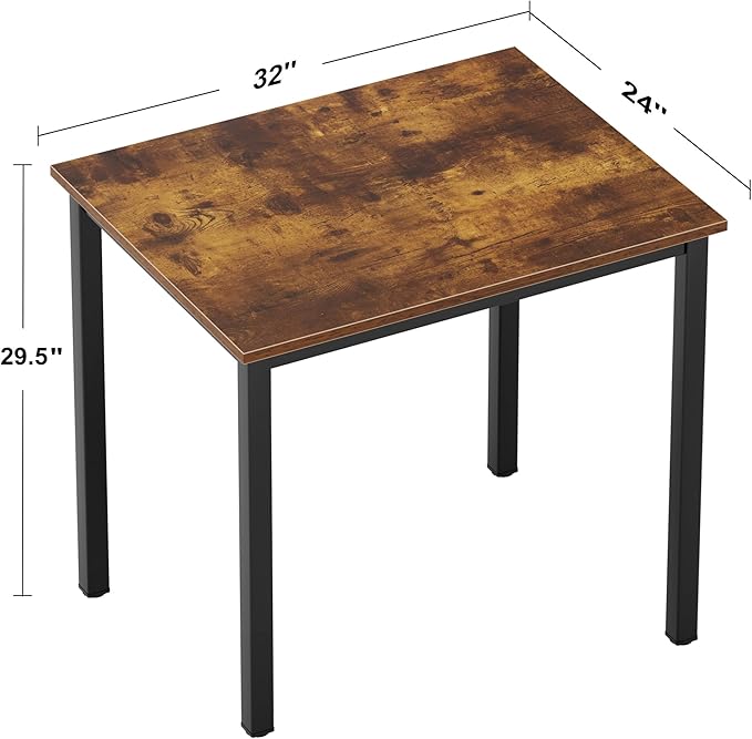 DlandHome Small Computer Desk for Home Office Table Writing Table for Small Spaces Study Table Laptop Desk 31.5x23.6 Inch, Retro
