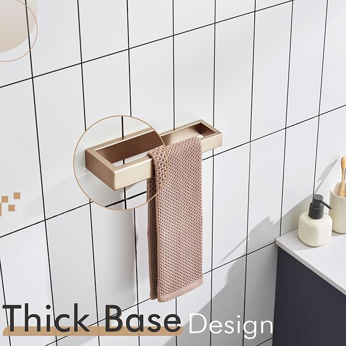 KOKOSIRI Towel Ring for Bathroom Hand Towel Holder 9 Inch Towel Hanger Rack Champagne Bronze Stainless Steel Wall Mount, 1 Pack B4008CPG-L9