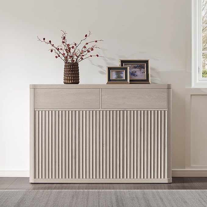SICOTAS Buffet Cabinet with Storage - Storage Cabinet Sideboard with Doors & Shelves Accent Credenza Buffet Table with 2 Drawer Buffets & Sideboards for Living Room Dining Room Kitchen Entryway