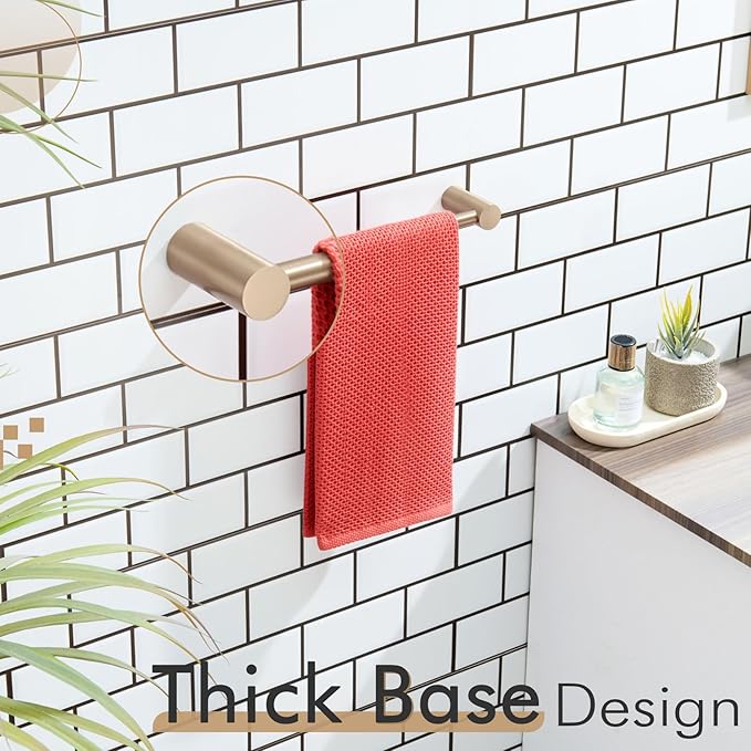 KOKOSIRI Bathroom Towel Holder 12-Inch Hand Towel Bars Wall Mounted Bathroom Hardware Accessories Champagne Bronze Stainless Steel, B4007CPG-L12