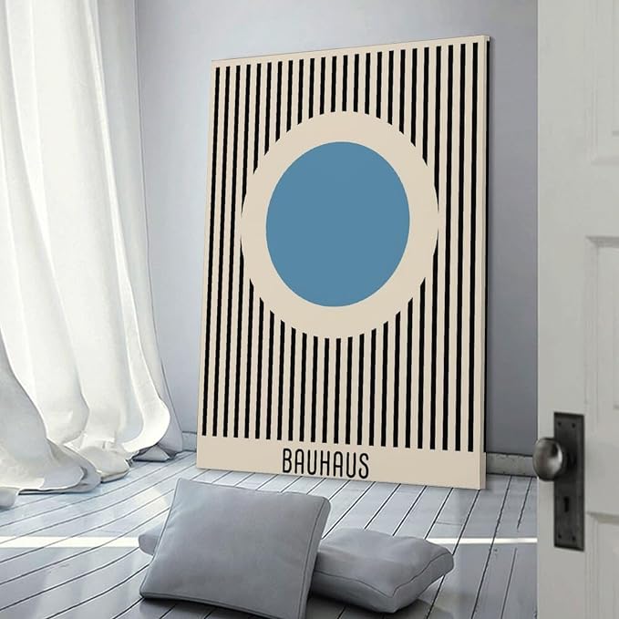 IKehu Bauhaus Exhibition Poster Mid Century Modern Bauhaus Print Minimalist Print,Room Aesthetics Poster for Room Aesthetics Canvas Wall Art Poster And Print Frame-style-26 24x36inch(60x90cm)