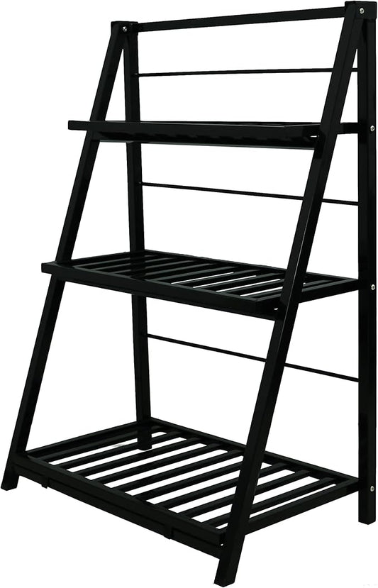 Gardzen Heavy Duty 3 Tier Metal Plant Stand, Flower Display Rack & Planter Shelf Holder for Indoor Outdoor Use, Clearance – Partial Coating Peels