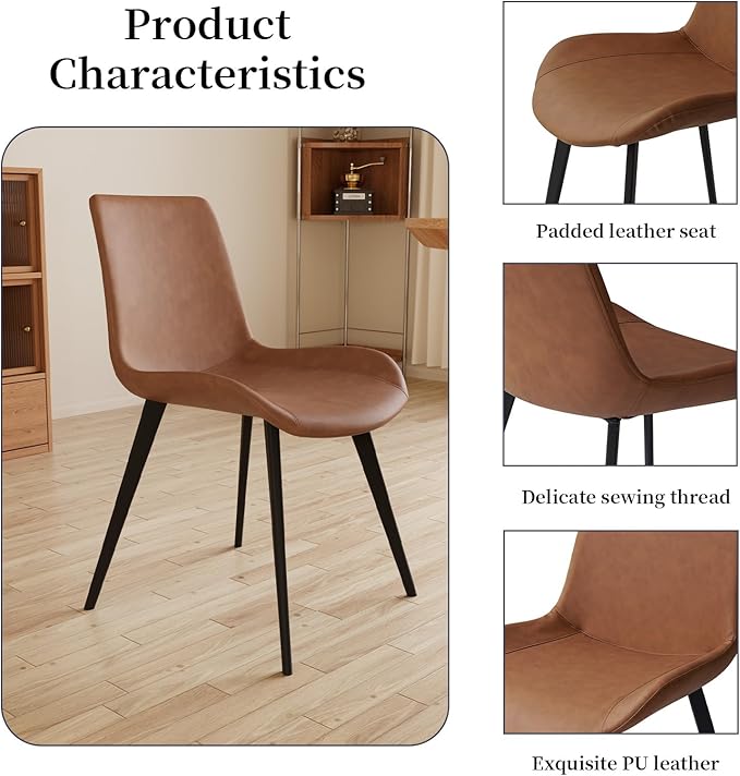63"- 78.7" Extendable Dining Table Set for 8, Modern Kitchen Table with 8 PU Leather Chairs, Thickened Expandable MDF Wooden Table with Metal Legs for Dining Room, Kitchen, Office