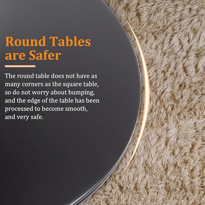 Black Round Dining Table, 27.6" Tulip Table Kitchen Round Dining Table for 1-2 People with MDF Table Top and Metal Pedestal Base, Mid-Century Leisure Table for Home, Dining Room, Cafe