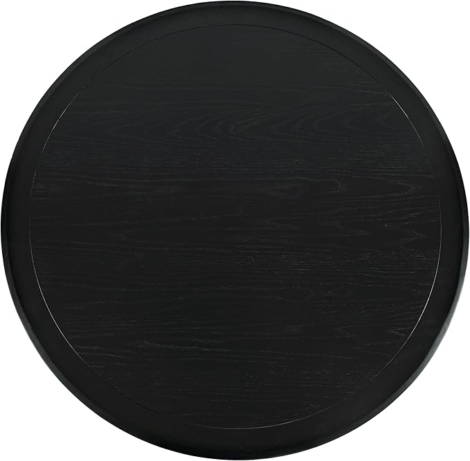 Jofran Nash Mid-Century Modern Round Pedestal Dining Table for Kitchen or Dining Room, Black, 36" Counter Height