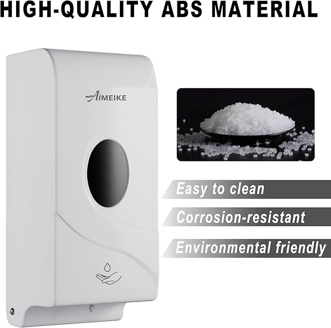 AlMElKE contactless Automatic Wall-Mounted soap Dispenser,800ml (27 fl oz) Touchless ABS White Soap Dispenser with Viewing Window & Lock,Space-Saving for Home Bathroom & Commercial Restrooms