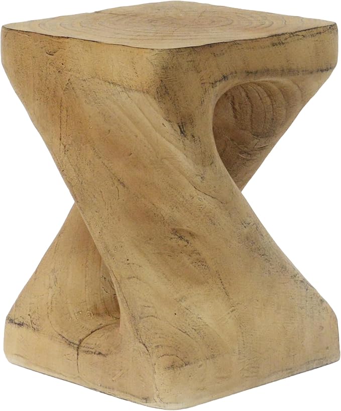 ø11.75'' Small Side Table End Table for Living Room, Modern Retro Farmhouse Countryside Style, Magnesium Oxide Material for Indoor & Outdoor, No Assembly, Wood Grain, Natural