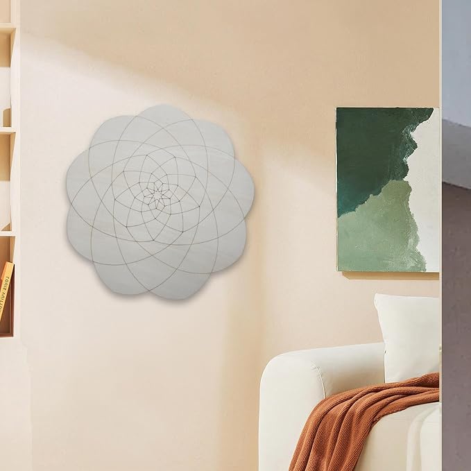 HouseVibe Geometry Wood Wall Art Ornament Bohemian Sculpture Decoration for Bathroom Bedroom Entryway Hallway Dining Room- Style C