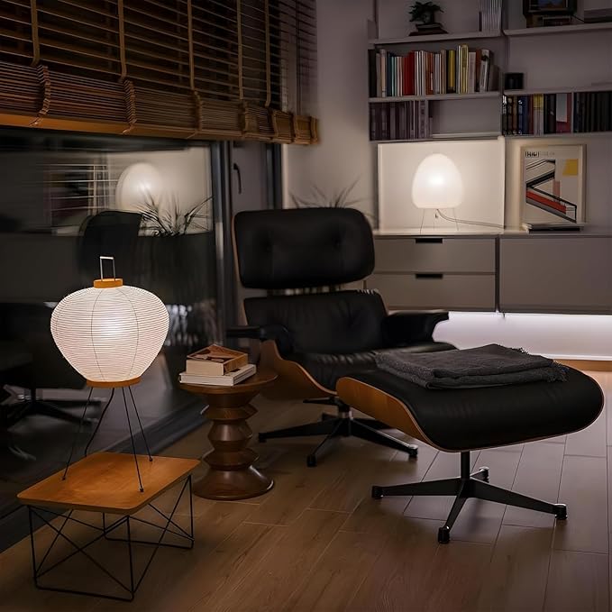 Mid Century Chaise Lounge Chair and Ottoman, Reading Chair, Leather Accent Chair, Modern Chair, Classic Design, Heavy Duty Base Support for Living Room Lounge Office (Walnut-Black, Upgraded)