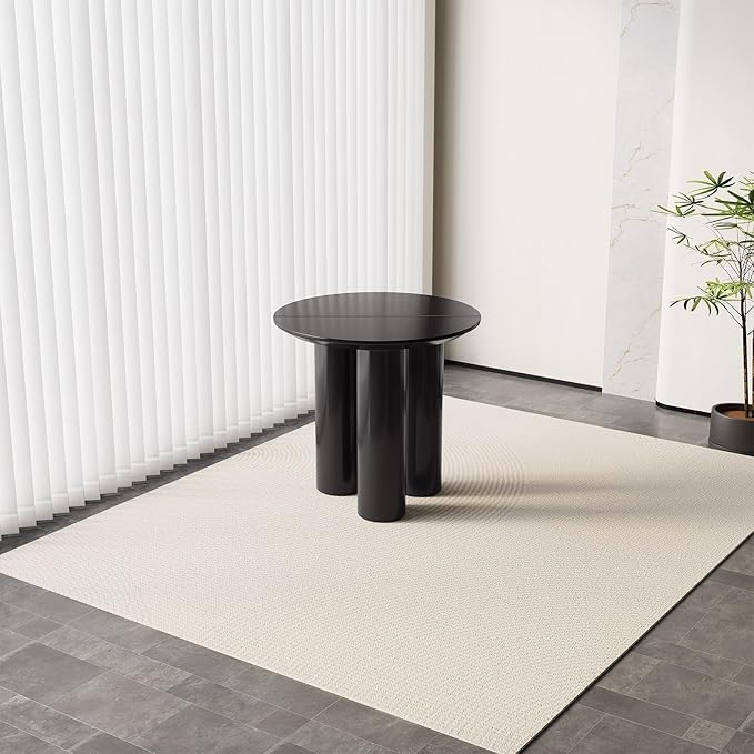 30" Round Dining Table for 2 Person, Circular Black Kitchen Table, Modern Dining Room Table for Kitchen, Living Room, Bar, Small Apartment Space Saving, Table Only