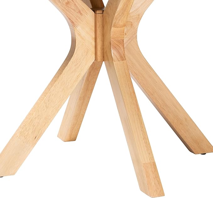 Baxton Studio Kenji Modern Natural Brown Finished Wood 34-Inch-Wide Round Wood Dining Table