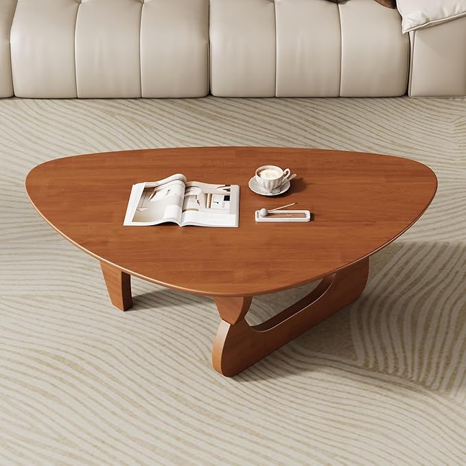 Mid Century Modern Coffee Table - Walnut Wooden Coffee Table for Living Room,Center Table Suitable for Bedroom Living Room Reception Office Tables (Walnut, Medium 39.5 * 27 * 16in)