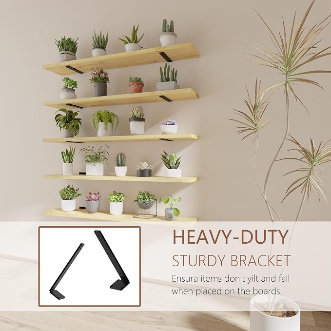 5 Tier Book Shelf,Long Floating Shelf for Wall,Adjustable Large Bookcase,Wall Mounted Bookshelf for Living Room