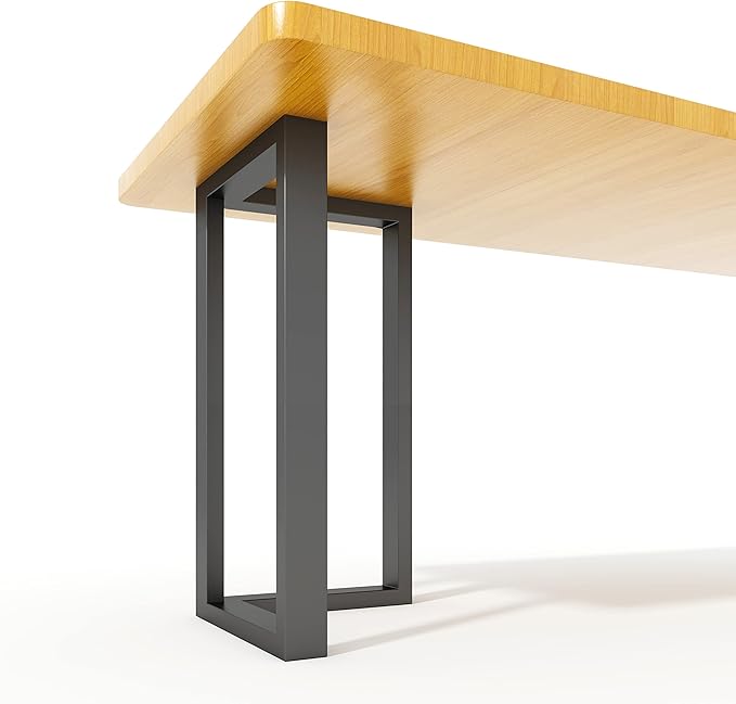 Metal Table Legs Bench Legs, Heavy Duty Square Tube Desk Legs Furniture Legs for Coffee/Dining/Side Table (L Shape, 28"X 17.7")