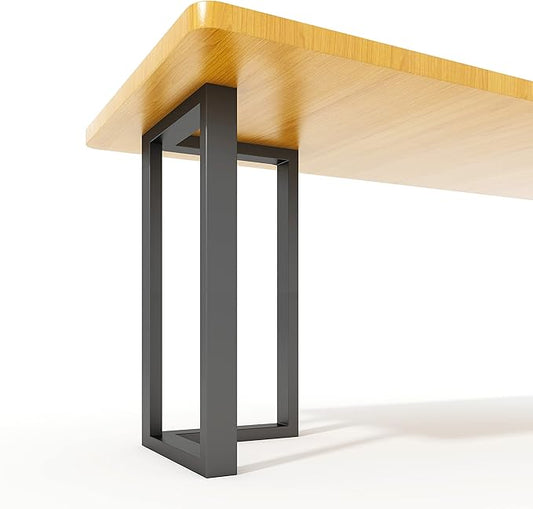Metal Table Legs Bench Legs, Heavy Duty Square Tube Desk Legs Furniture Legs for Coffee/Dining/Side Table (L Shape, 28"X 17.7")