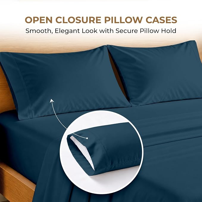 SGI bedding 100% Egyptian Cotton Sheets Twin Size – 600 Thread Count Sheets Set, Soft, Cooling, 15" Deep Pocket, Luxury Hotel Bedding, Breathable, Durable - Teal