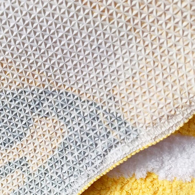 UKELER Soft Yellow Lemon Bath Rug for Kids Non Slip Absorbent Bath Mat Washable Shaggy Kids Bedroom Decor Bathroom Door Mat 31.5''x19.7''