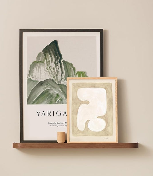 Kazai.® 31.5 inches Wall Shelf 'Toke' | Picture Ledge in Real Wood Veneer | Floating Wooden Shelf for Photos, Wall Decor, and Storage in Bathroom, Living Room, Kitchen, or Bedroom | Walnut