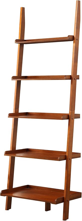 Convenience Concepts American Heritage Ladder Bookshelf 25" - Classic Living Room Bookcase for Traditional, Modern Office, Family Room & Home Office, Cherry
