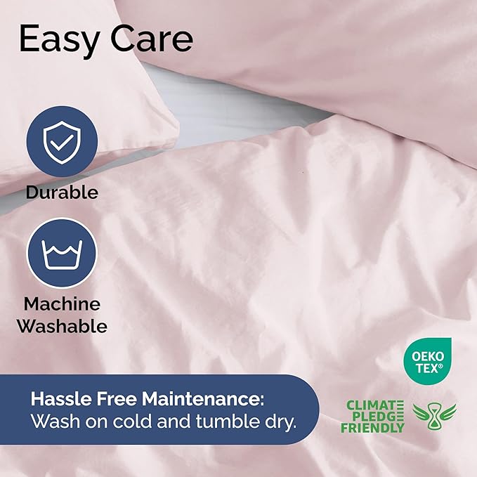 Duvet Cover Full Size - Extra Soft Full Size Duvet Cover - Lightweight & Breathable - Easy Care & Fade Free with Zipper Closures & Ties - 80" x 90" Inches - (Lavender Pink) Comforter Not Included