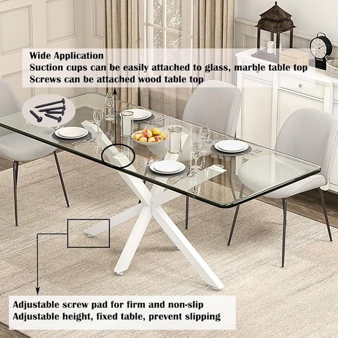 Modern Table Base Gold 30" Metal Coffee Table Legs with Suction Cups, Desk Base for Marble,Glass,Wood Top, Set of 4 Furniture Legs for Home,Kitchen,DIY End Table (Black & White)