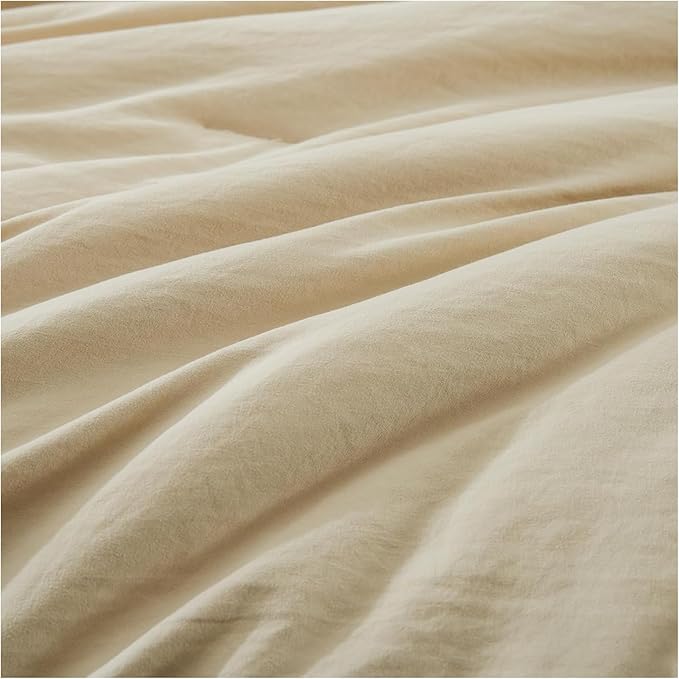 WRENSONGE King Size Comforter Sets, 7 Pieces Beige Soft Bed in a Bag King with Fitted Sheet, Flat Sheet, 2 Pillow Shams, and 2 Pillowcases- Warm Bedding Set for All Season