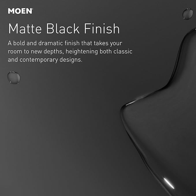 Moen Genta LX Matte Black Modern Single Robe Hook or Towel Hanger for Kitchen or Bathroom, BH3803BL