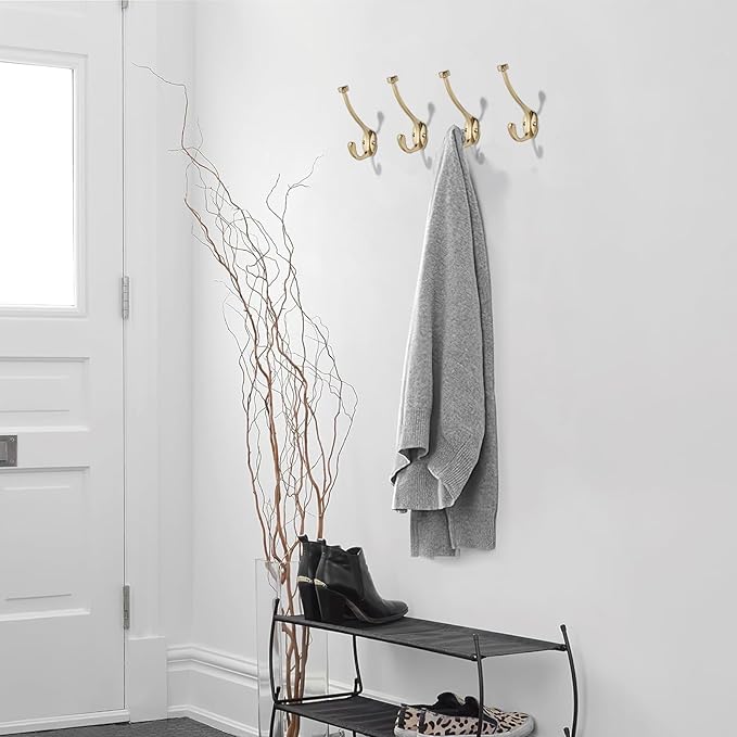khtumeware The 10 Pack Heavy-Duty zinc Alloy Champagne Bronze Coat Hook is Suitable for bathrooms, Behind Doors, bedrooms, corridors, and is a Towel Robe Hooks for Both Household and Commercial use