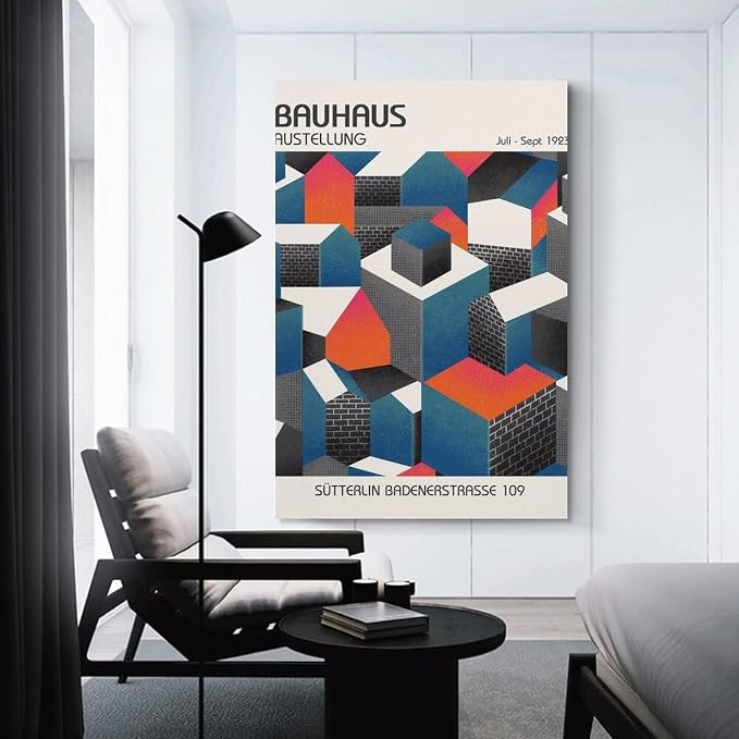 Bauhaus Poster, Bauhaus Print, Bauhaus Wall Art, Modern Home Decor, Bauhaus Exhibition Poster Poster for Room Aesthetics Canvas Wall Art Poster And Print Unframe-style 24x36inch(60x90cm)