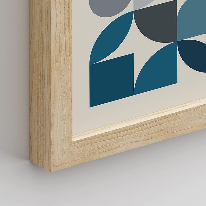 SIGNWIN Framed Mid-Century Modern Colorful Geometric Polygons Wall Art, Set of 4 Abstract Geometric Wall Decor Prints, Nature Wilderness Wall Décor for Living Room, Bedroom - 8"x10" Natural